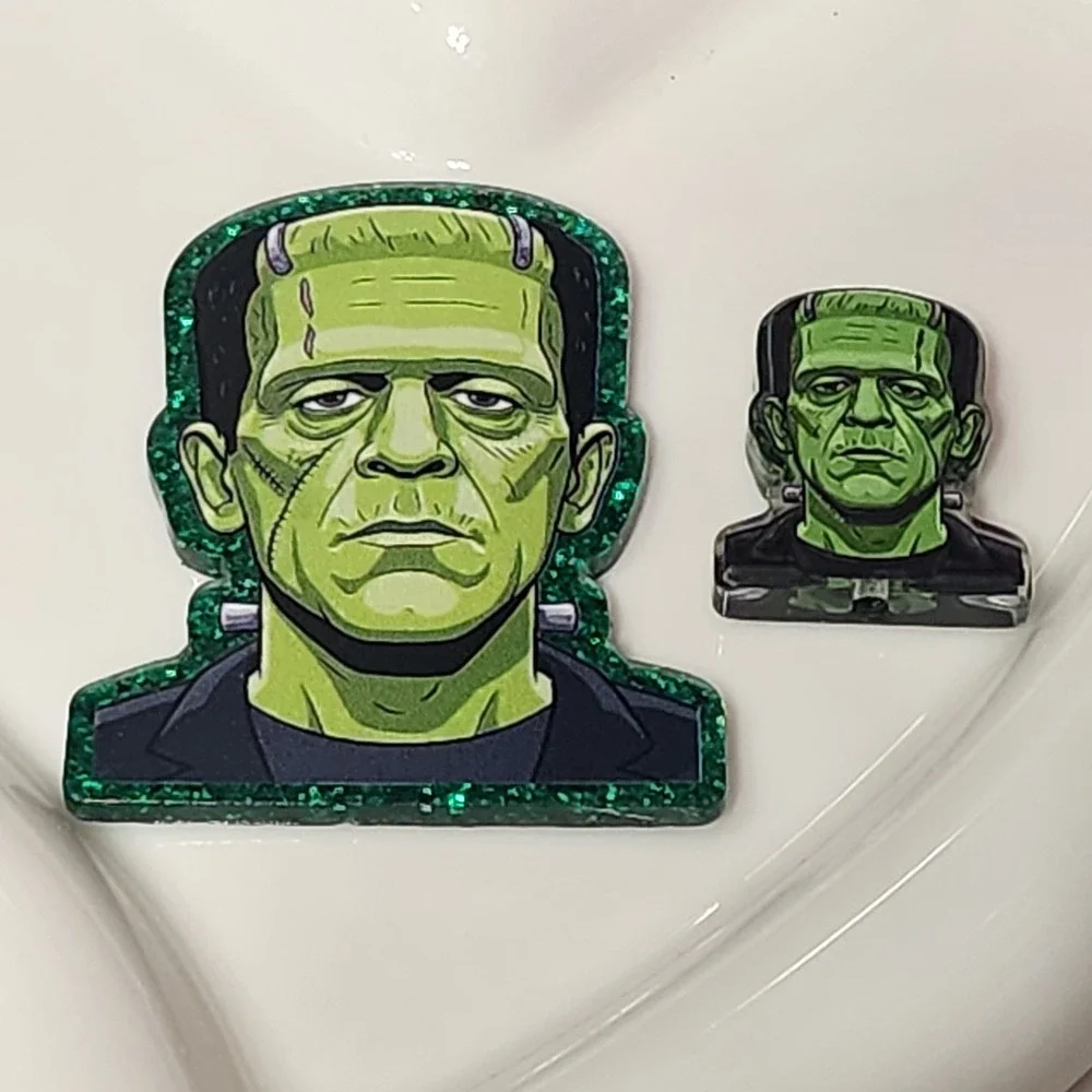 Frank Green Monster Flatback Focal Bead Beaded Pen Badge Flats Planar Acrylic